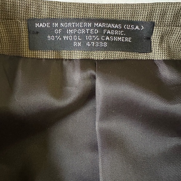 Jones New York Classic Men's Wool and Cashmere Olive Grenn Blazer Size 50L NWT - Picture 4 of 11